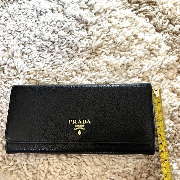 Prada Black Leather Long Wallet (Authentic, Calfskin) - Picture 14 of 16